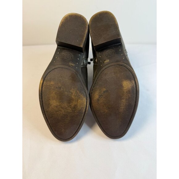Lucky Brand Basel Ankle Booties Womens Size 8.5W Metallic Pewter Block Heel - Picture 9 of 12